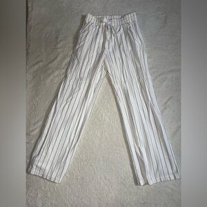 Sienna Sky White and Gray Striped Wide Leg Pants